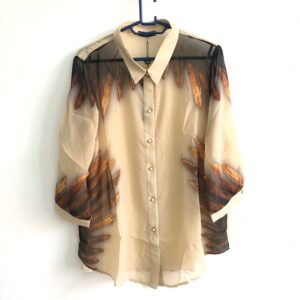 Kingsman woman brown transparent shirt with matching vest