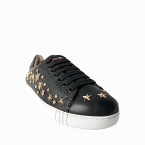 BALLY Black Low top golden stars sneakers