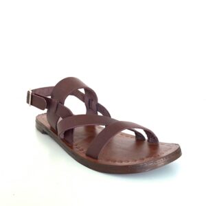 HULM "3 Cross strap" brown leather sandals - dot made