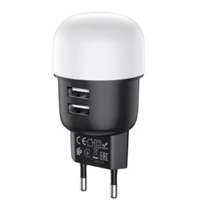 Hoco C87A Dual port night light charger-online-shopping-dot-made