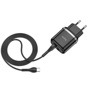 hoco-n4-aspiring-dual-port-wall-charger-eu-set-with-type-c-cable-wire
