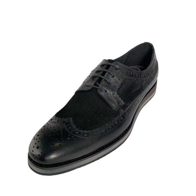 Fad Fine F460-973 Black Brogue Wingtip formal shoes - DOT Made