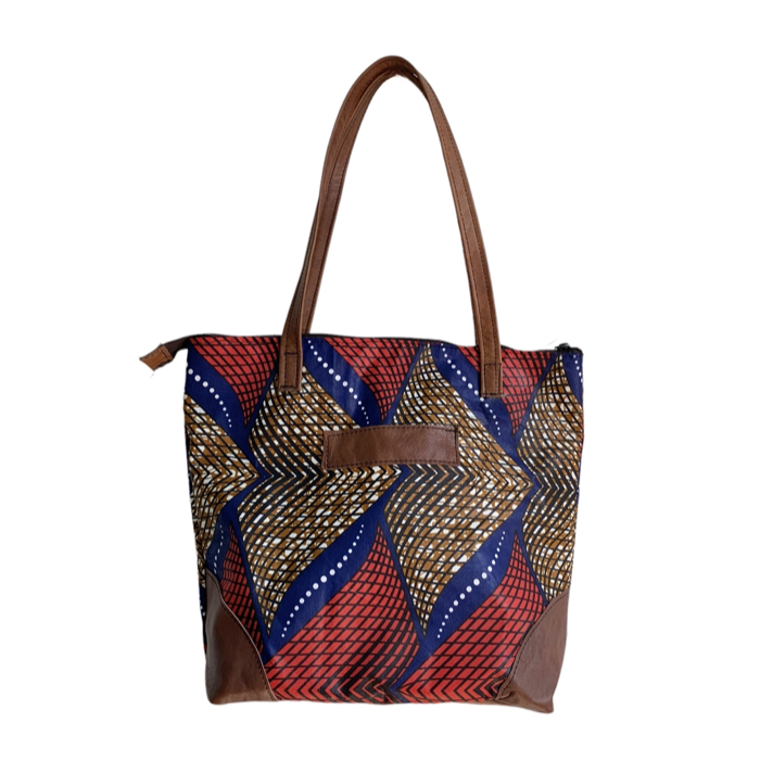 AO22 Chitenje and leather tote bag - Bags & Wallets -DOT Made