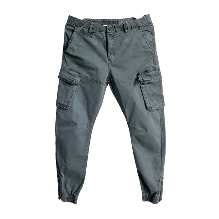 PeiPi 9392 Grey Cargo jogger pants - DOT Made