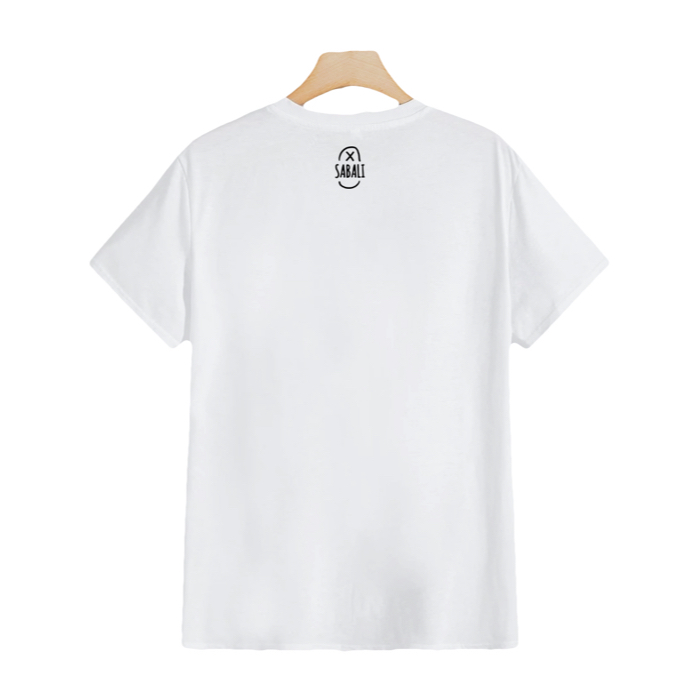 Sabali X white t-shirt back view