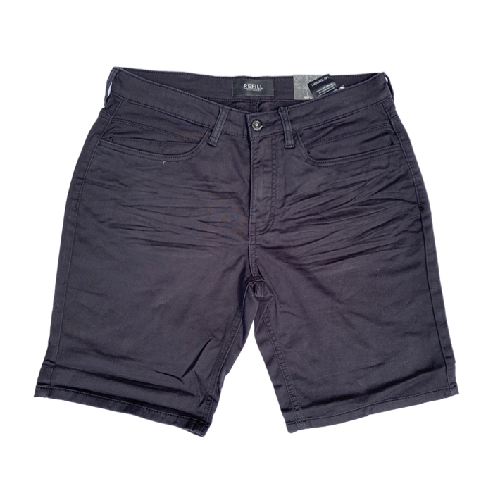 REFILL Pablo Black Denim Jog Shorts