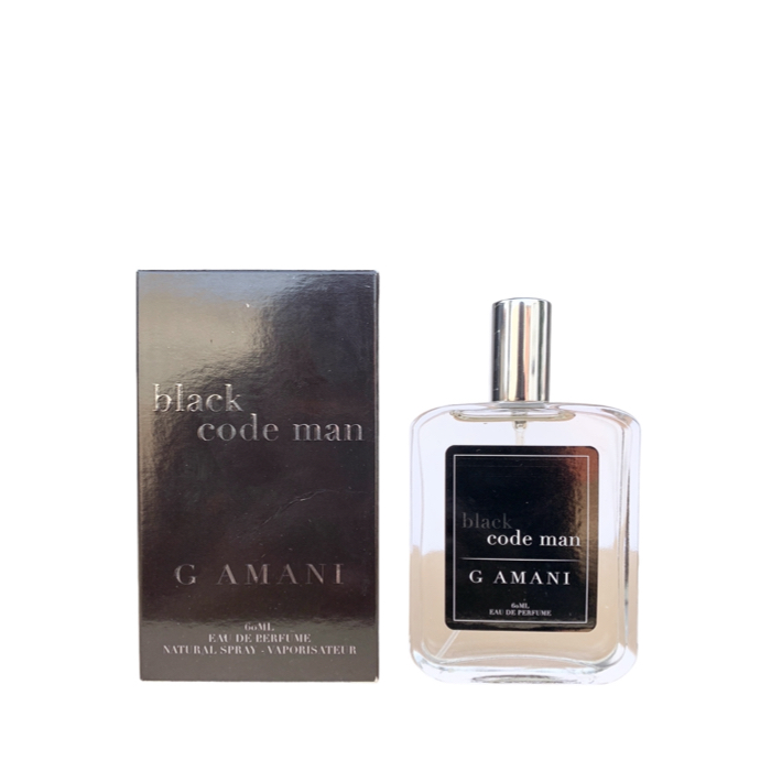 G Amani Black Code Man Eau de Parfum by Motala perfumes is an Amber Spicy fragrance for men.