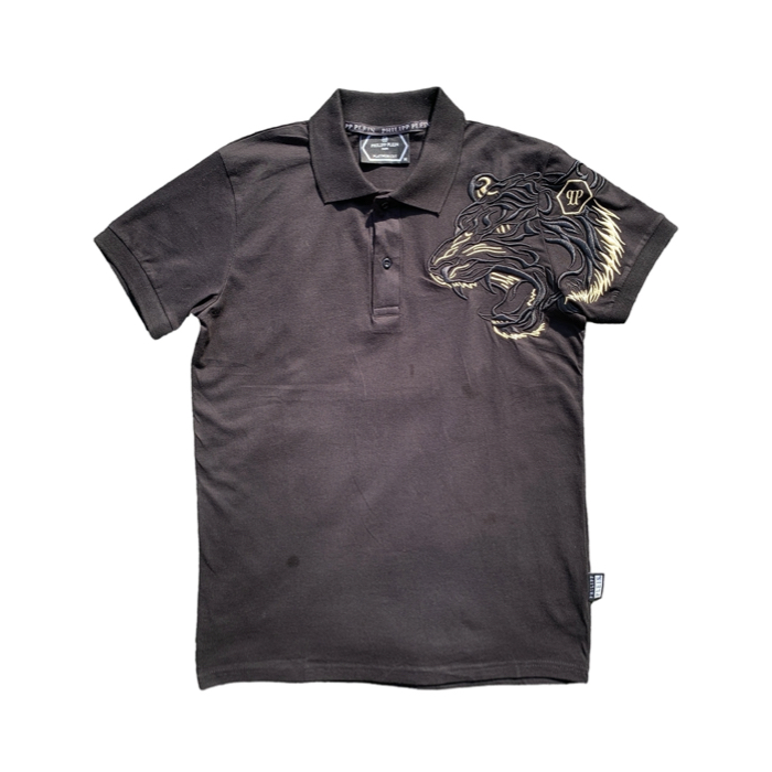 PP Embroidered Tiger Black Polo Golf Shirt - T-shirts - clothing - fashion.012