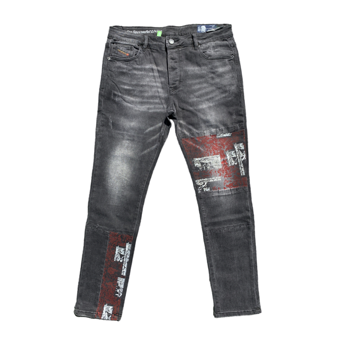 Diesel D606 Charcoal black stretch denim jeans