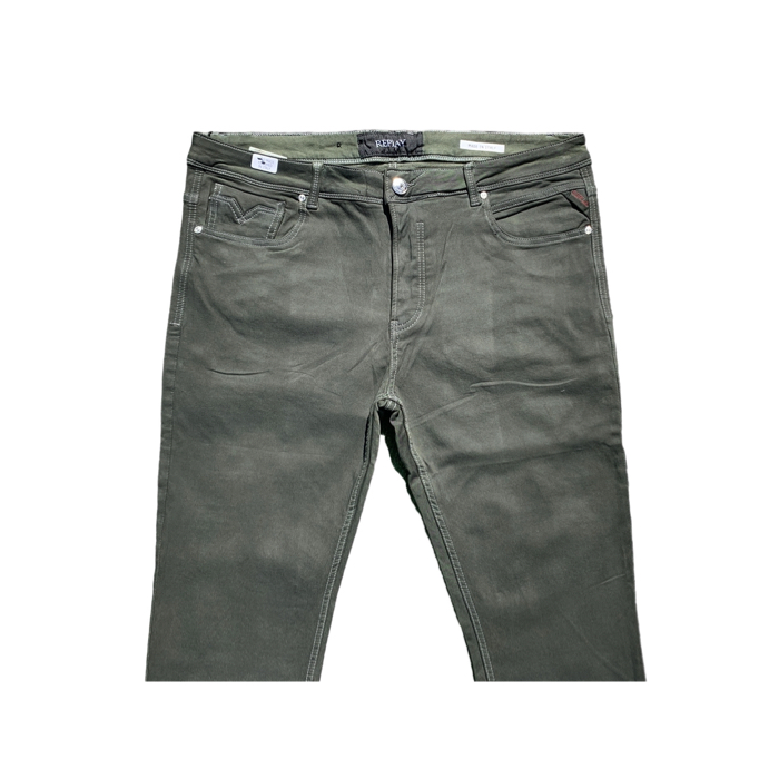 REPLAY B115 Olive Green Stretch Denim Jeans