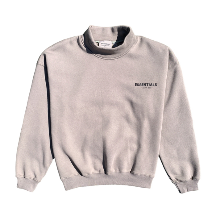 Essentials Warm grey mock neck sweater