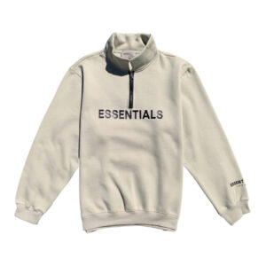 Essentials sage half zip pullover sweater