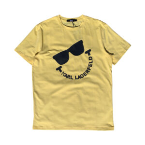 KL Smiley Face Yellow Crewneck T-shirt - karl lagerfeld