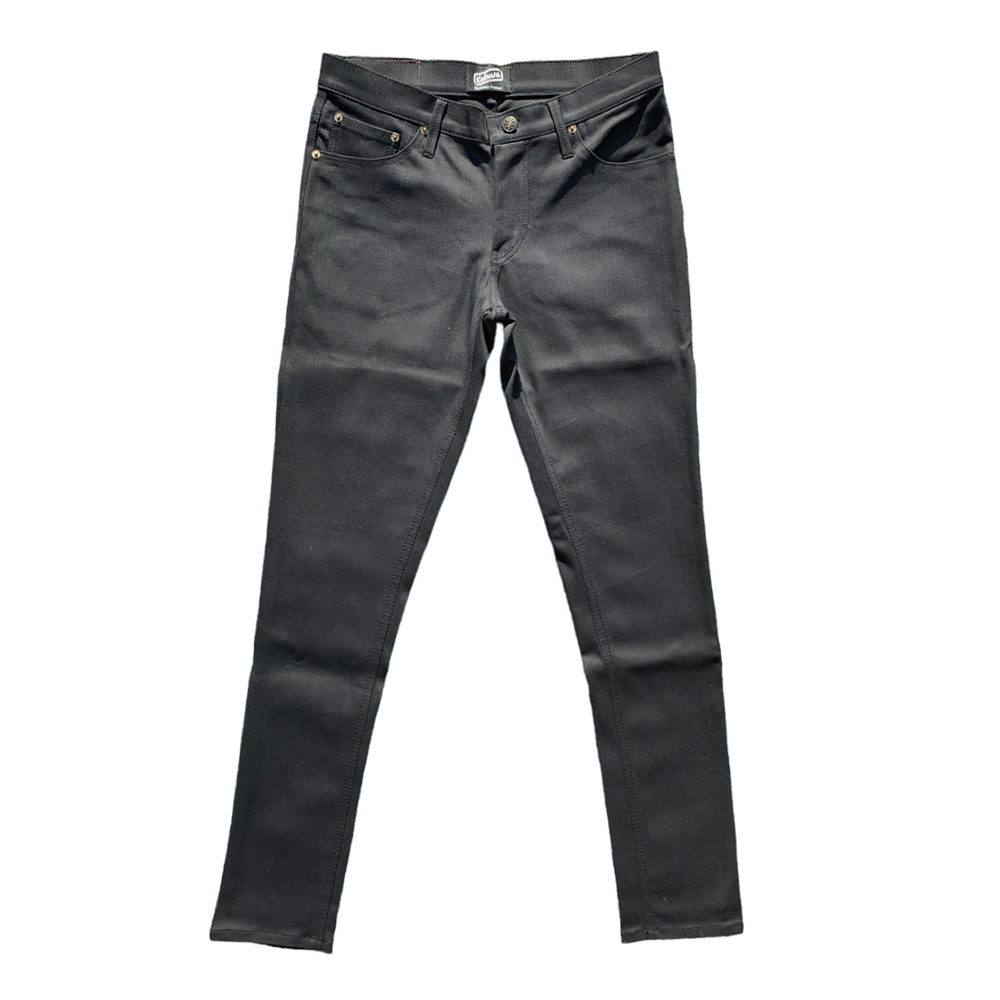 Kalushi AW23 Matt Wax Black Stretch Denim Jeans - DOT Made