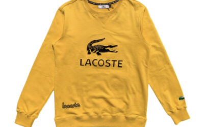 Alligator Print logo yellow crewneck sweater