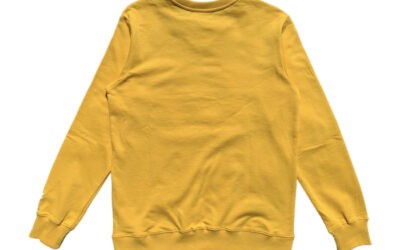 Alligator Print logo yellow crewneck sweater