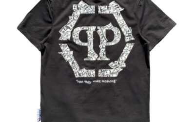 FF010 PP Money Logo black crewneck t-shirt - Philipp Plein