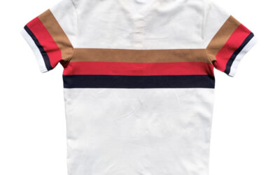 BU1589 Striped Classic White Polo Golf Shirt - Burberry