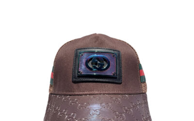 Gucci GG22.4 Metal Logo Dark Brown Trucker Cap