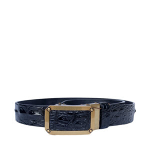 T002 Black Crocodile Bonded Leather Belt