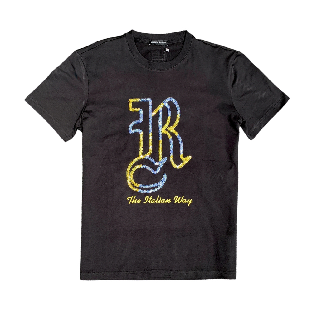 Roberto Raniera Italian Way Black Crewneck T-Shirt - DOT Made