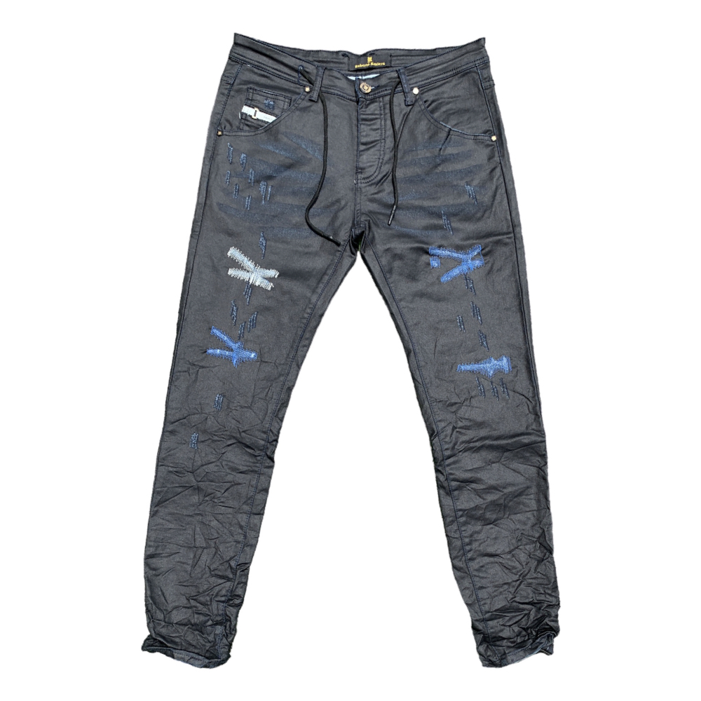 Roberto Raniera 8334 Deep Blue Wax Stretch Denim Jeans - DOT Made