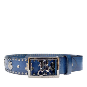 Roberto Raniera 01 Blue Leather Belt - Nanni