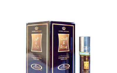 6-Pack Al-Rehab Crown Perfumes Oud & Rose Concentrated Attar Oil Parfum 6ml