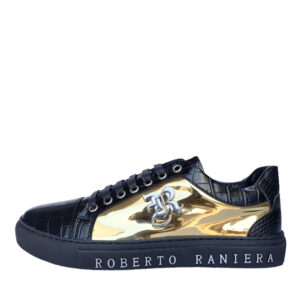 Roberto Raniera SS24 R Logo Golden-Black Sneakers - Low Top