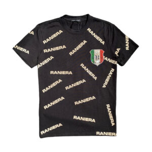 Roberto Raniera SS24 Italian Logo Black Crewneck T-Shirt