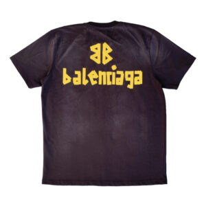 Balenciaga Typography Logo Black Crewneck T-Shirt