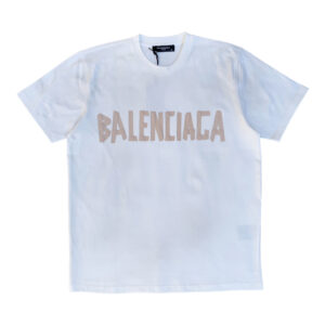 Balenciaga Typography Logo White Crewneck T-Shirt