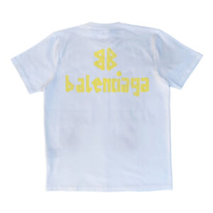 Balenciaga Typography Logo White Crewneck T-Shirt