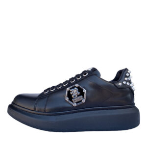 Roberto Raniera 616 Studded Black Low-Top Sneakers