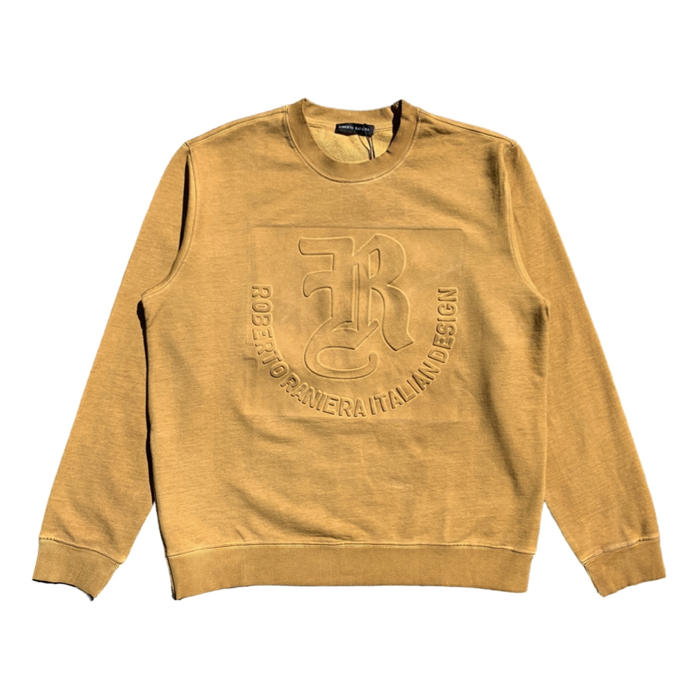 Roberto Raniera Embossed AW24 Mustard Crewneck Sweatshirt - DOT Made