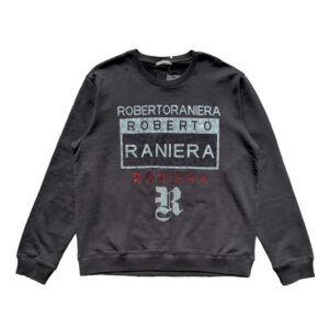 Roberto Raniera Glittering AW23 Black Crewneck Sweatshirt