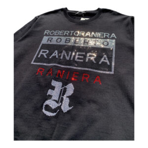 Roberto Raniera Glittering AW23 Black Crewneck Sweatshirt