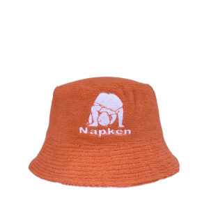 Napken White Logo Orange Cotton Bucket Hat