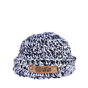 Shifta Satan AW24 Black-White Knitted Cotton Bucket Hat